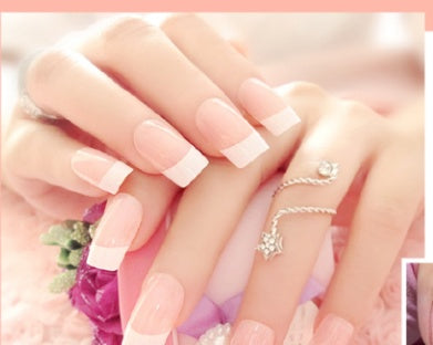 Nail art  Nail art finished French long fake nail patch long French Louisiana Mart
