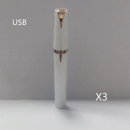 Mini Electric Eyebrow Trimmer Lipstick Brows Pen Hair Remover Painless Razor Epilator with LED Light Louisiana Mart