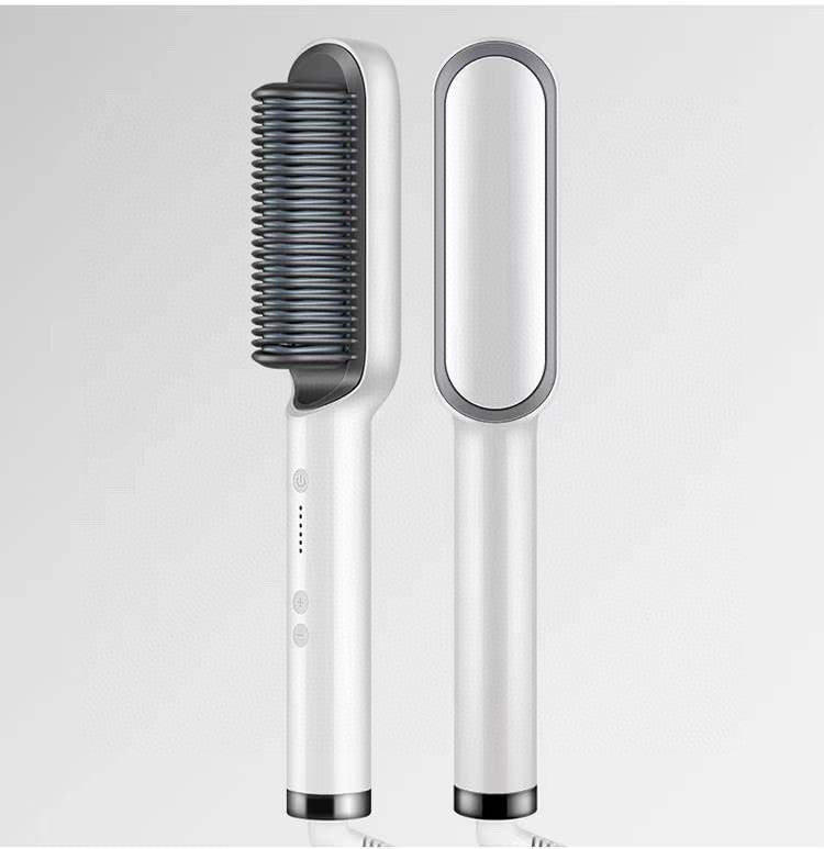New 2 In 1 Hair Straightener Hot Comb Negative Ion Curling Tong Dual-purpose Electric Hair Brush Louisiana Mart
