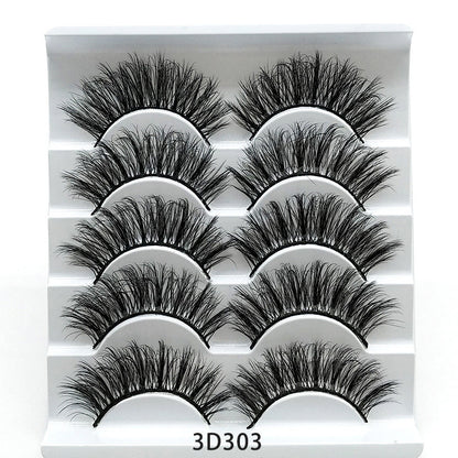 Mink False Eyelashes 3D False Eyelashes Five Pairs Of Soft Cotton Stalk Eyelashes Louisiana Mart