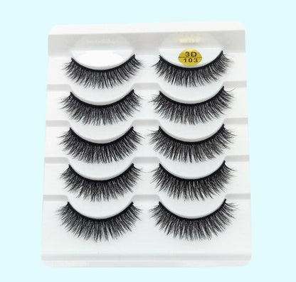 Mink False Eyelashes 3D False Eyelashes Five Pairs Of Soft Cotton Stalk Eyelashes Louisiana Mart