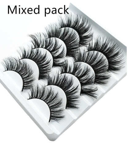 Mink False Eyelashes 3D False Eyelashes Five Pairs Of Soft Cotton Stalk Eyelashes Louisiana Mart