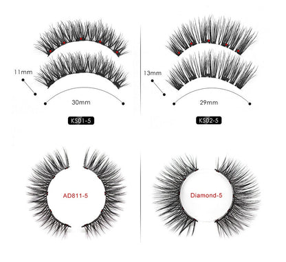 Natural Long Lasting Magnetic Liquid Eyeliner & Magnetic False Eyelashes & Tweezer Set Make up Set Louisiana Mart