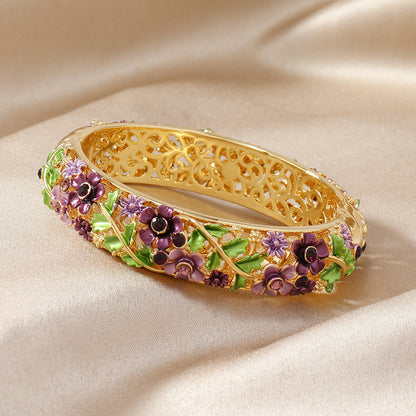 Women's Ethnic Style Hollow Painted Alloy Bracelet