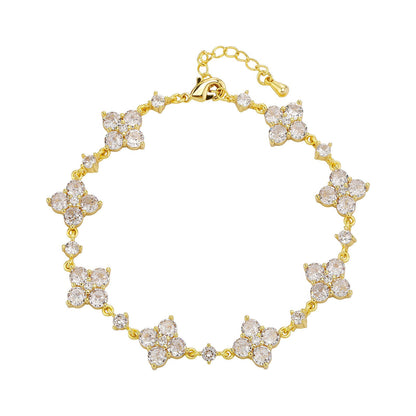 Flower Rhinestone Bracelet Light Luxury Sparking Zirconium High-grade Niche Bracelet Hand Jewelry
