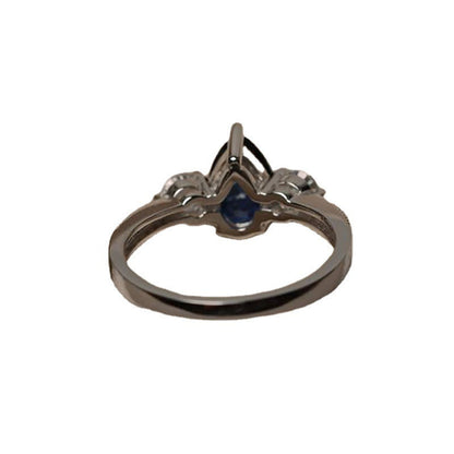 Blue Zircon Female Engagement Wedding Love Ring