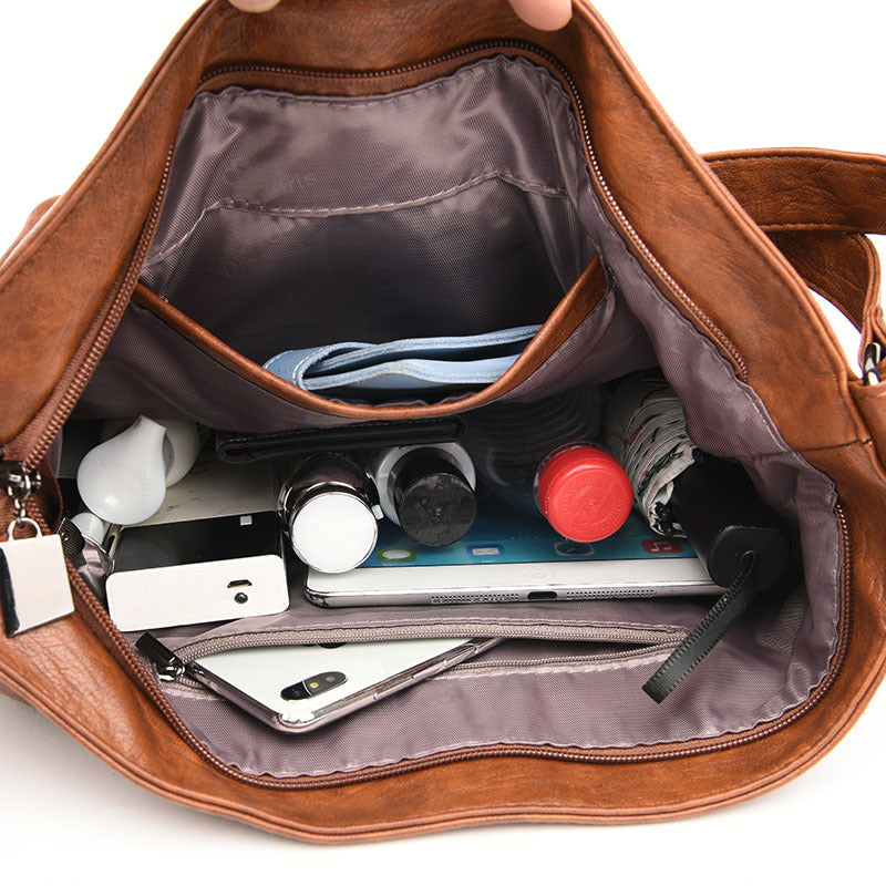 Large Capacity Leather Shoulder Bag