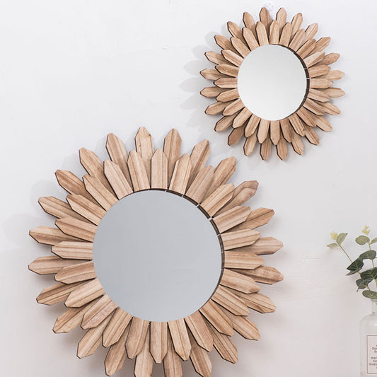 European-style Solid Wood Handmade Finish Hanging Mirror Homestay Hotel Entrance Decoration Hanging Louisiana Mart
