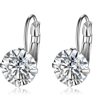 Single Zircon Colorful Ear Clip Simple Fashion Elegant European And American