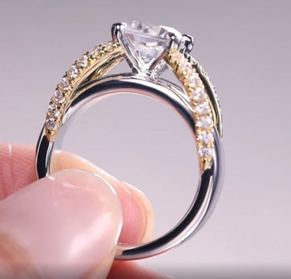 European And American Fashion Women's Two-tone Ring