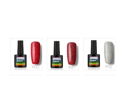 Nail free, long-lasting, non-toxic, nail polish, ROSALIND phototherapy glue, star studded rainbow system. Louisiana Mart