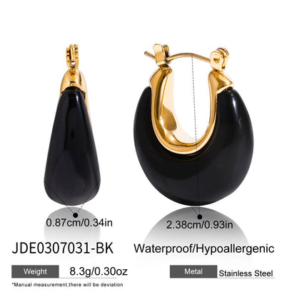 Light Luxury Stainless Steel Ear Clip Titanium Steel Ear Rings High-grade