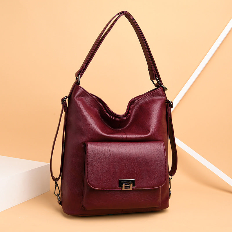 Large Capacity Leather Shoulder Bag