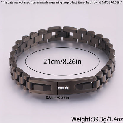 Women's Simple And Versatile Diamond Inlaid Curved Titanium Steel Bracelet