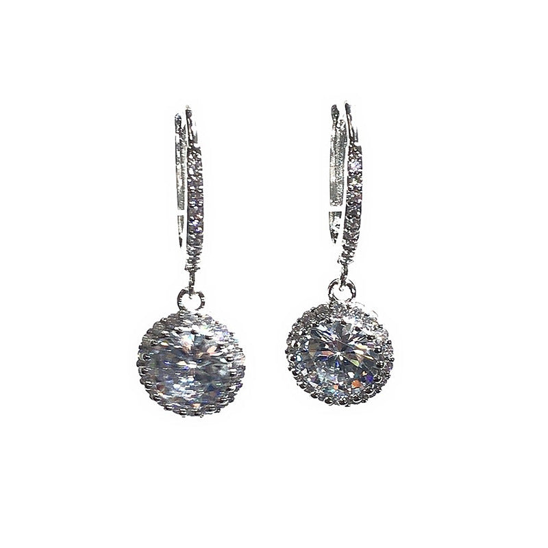Temperament Fire Colorful Crystals 2 Karat Flower Earrings