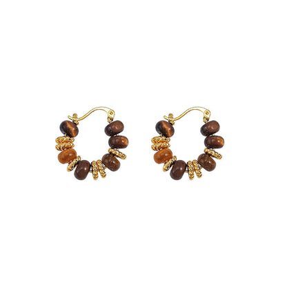 Retro Maillard Tigereye Women's Trendy Earrings