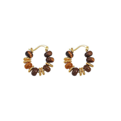 Retro Maillard Tigereye Women's Trendy Earrings