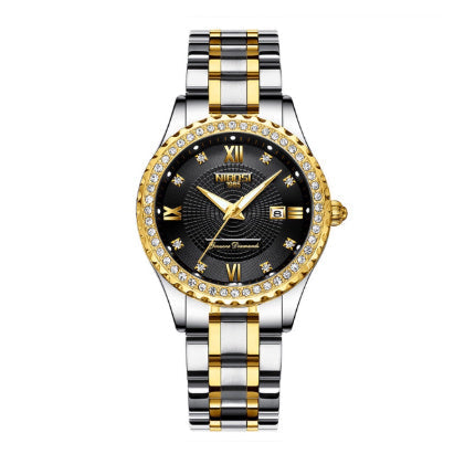 Women's Waterproof Watch Luminous Date Display Steel Band