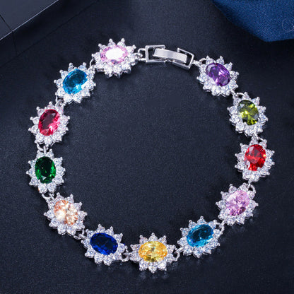 18K Real Platinum Plated Exquisite Super Zircon Bracelet