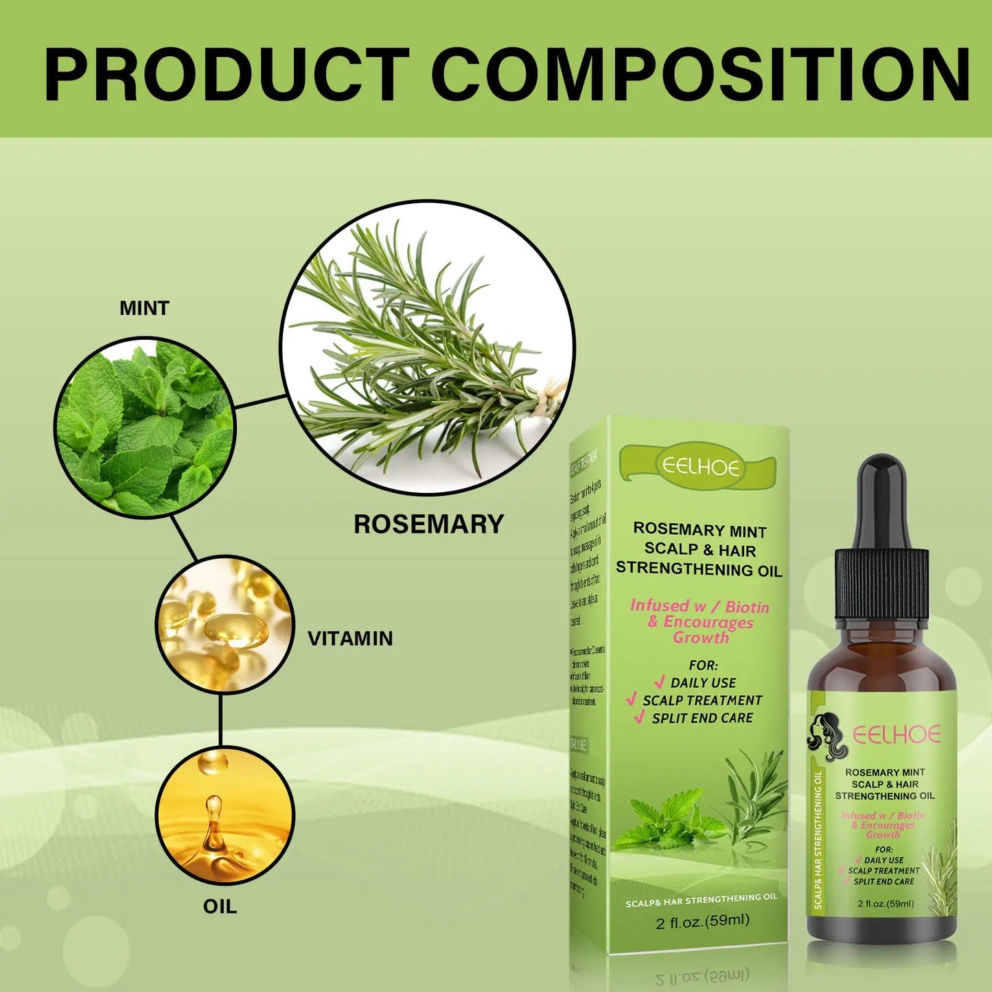 Rosemary Mint Hair Growth Fluid Scalp Massage Louisiana Mart