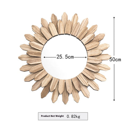 European-style Solid Wood Handmade Finish Hanging Mirror Homestay Hotel Entrance Decoration Hanging Louisiana Mart