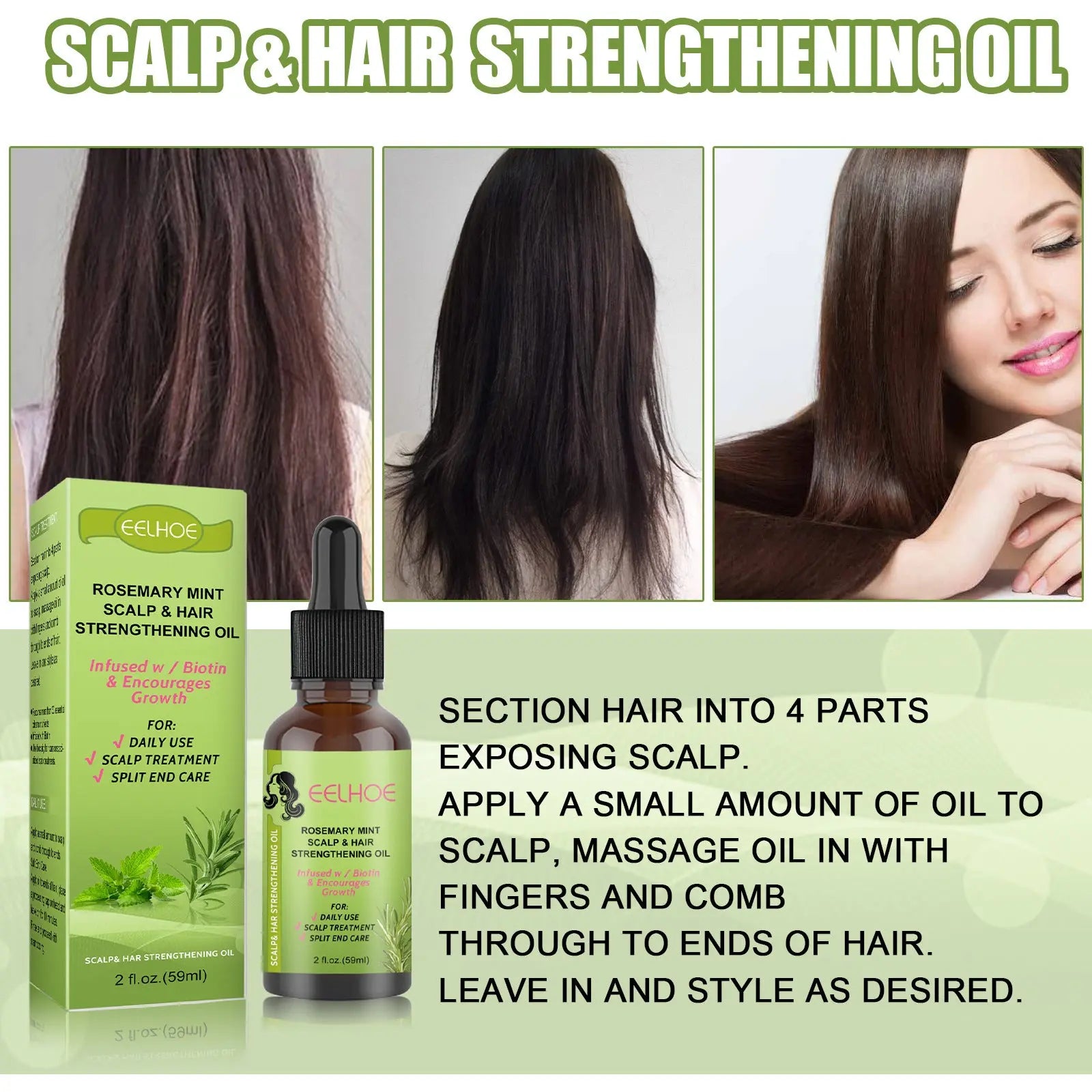 Rosemary Mint Hair Growth Fluid Scalp Massage Louisiana Mart