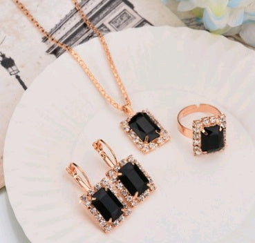 Bridal Jewelry Set Complete Wedding Necklace Earrings Ring