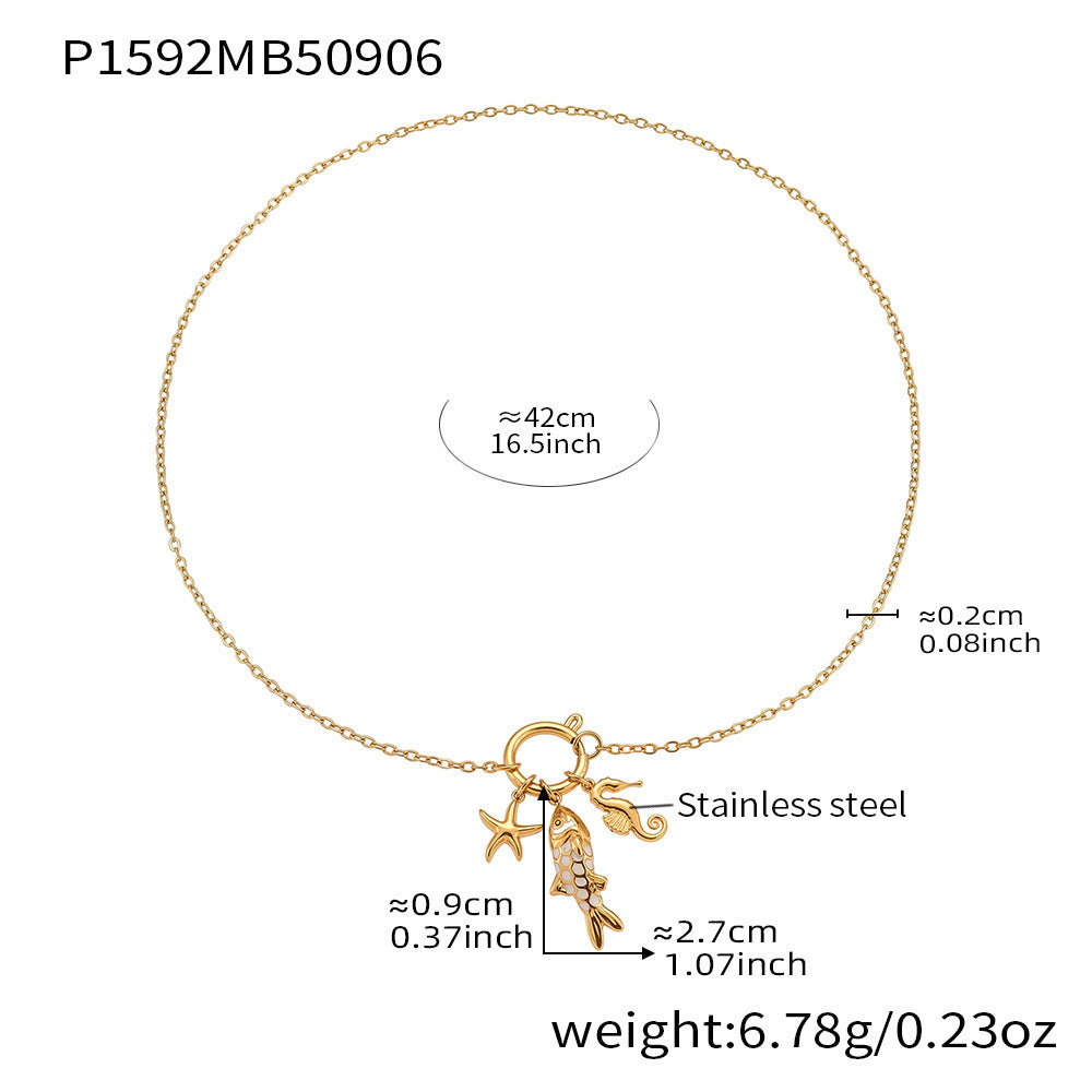 Stainless Steel Koi Pendant Necklace Earrings Jewelry