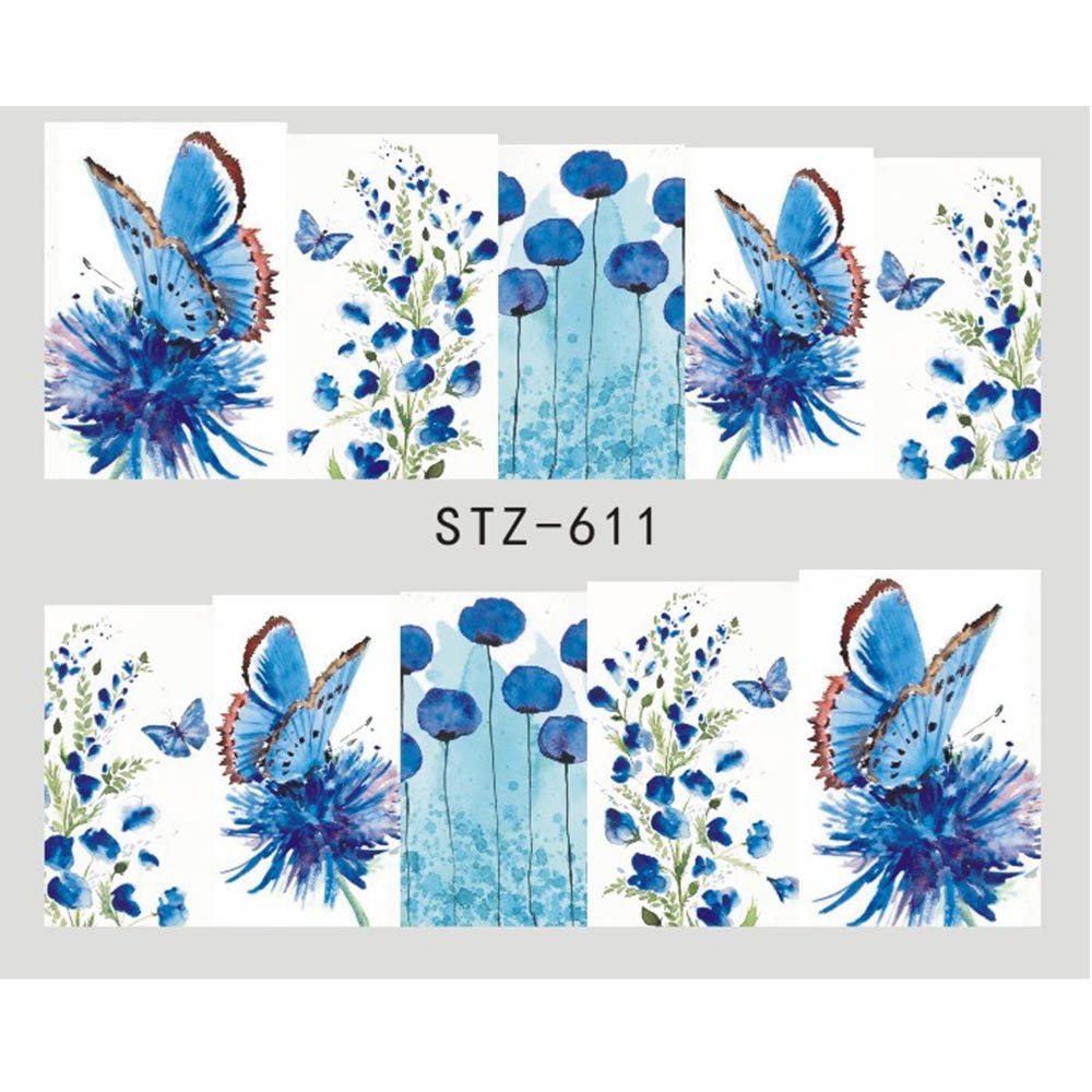 1pcs Nail Sticker Butterfly Flower Water Transfer Decal Sliders for Nail Art Decoration Tattoo Manicure Wraps Tools Tip JISTZ508 Louisiana Mart