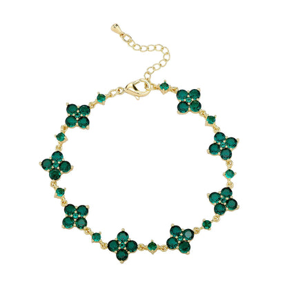 Flower Rhinestone Bracelet Light Luxury Sparking Zirconium High-grade Niche Bracelet Hand Jewelry