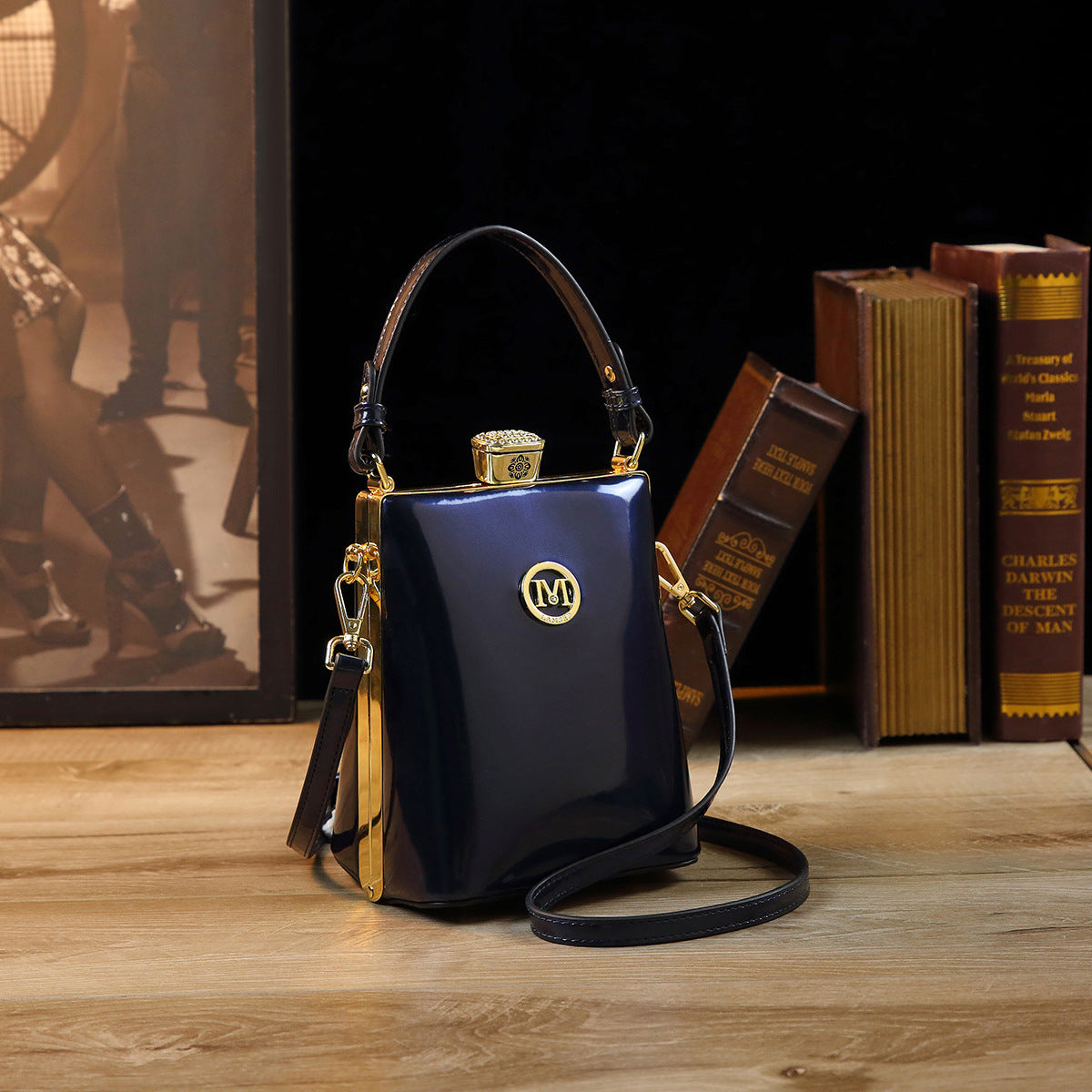 One Shoulder Bag Women Patent Leather Crossbody Glossy PU