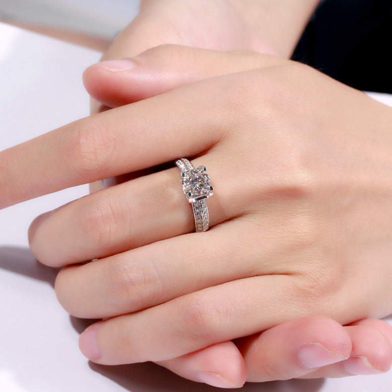 Moissanite Temperament Open Ring For Women