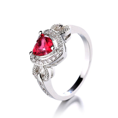 Women's Red Heart-shaped Wedding Ring Personalized Bracelet