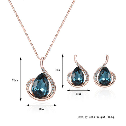 Bridal Jewelry Set Crystal Necklace Earrings Wedding Gift