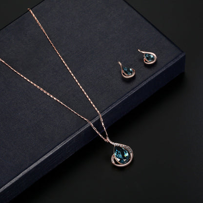 Bridal Jewelry Set Crystal Necklace Earrings Wedding Gift
