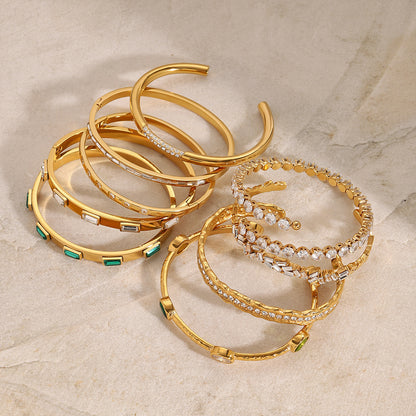 European And American Stainless Steel Zircon Bracelet High Sense
