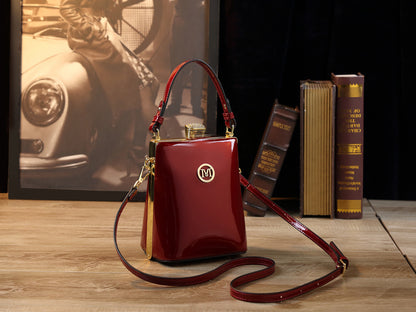 One Shoulder Bag Women Patent Leather Crossbody Glossy PU