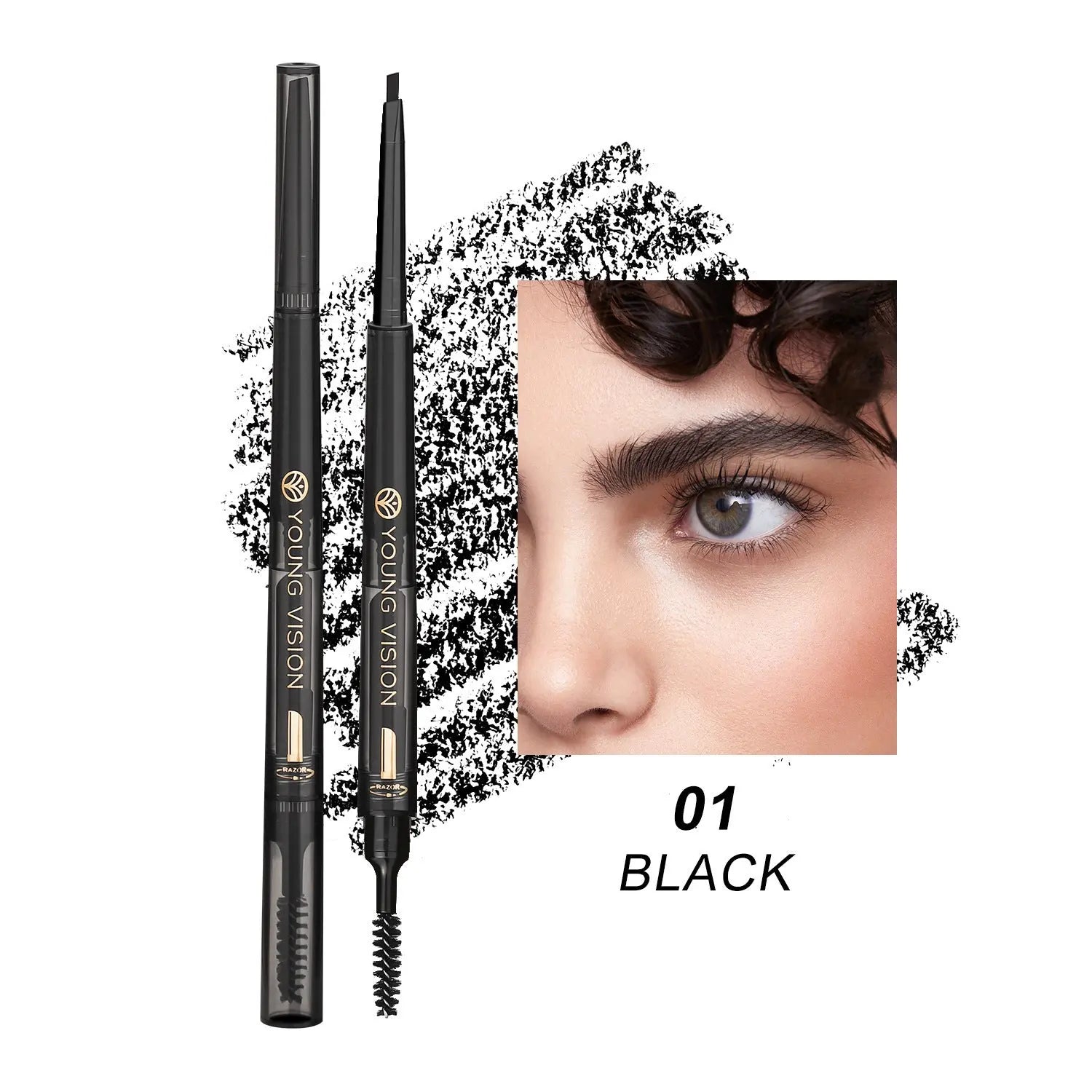 Fog Sense Three In One Eyebrow Pencil Waterproof Smear-proof Louisiana Mart