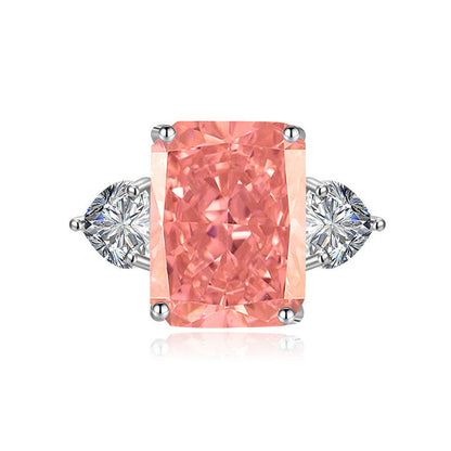 Rock Candy Square Diamond Ring Paparazha Artificial Cultivation
