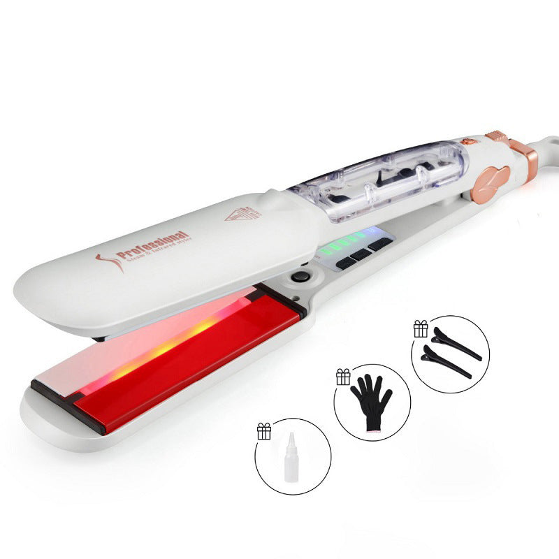 Ceramic Hair Straightener Infrared Steam 2-in-1 Styler