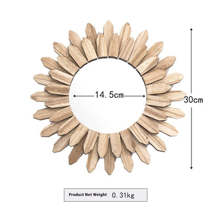 European-style Solid Wood Handmade Finish Hanging Mirror Homestay Hotel Entrance Decoration Hanging Louisiana Mart