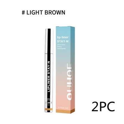 Lip Liner Pen Dark Brown Waterproof Long Lasting Plump Soft Lip Gloss Makeup Cosmetics Louisiana Mart