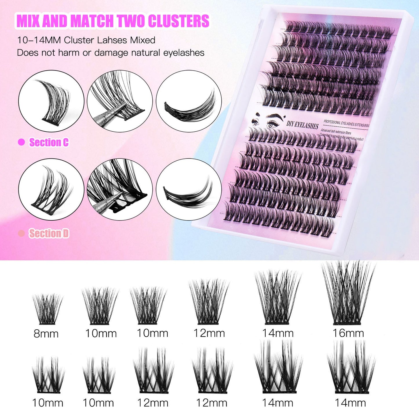 Cluster Lashes – 12 Rows of 150 Segmented Lash Clusters Louisiana Mart