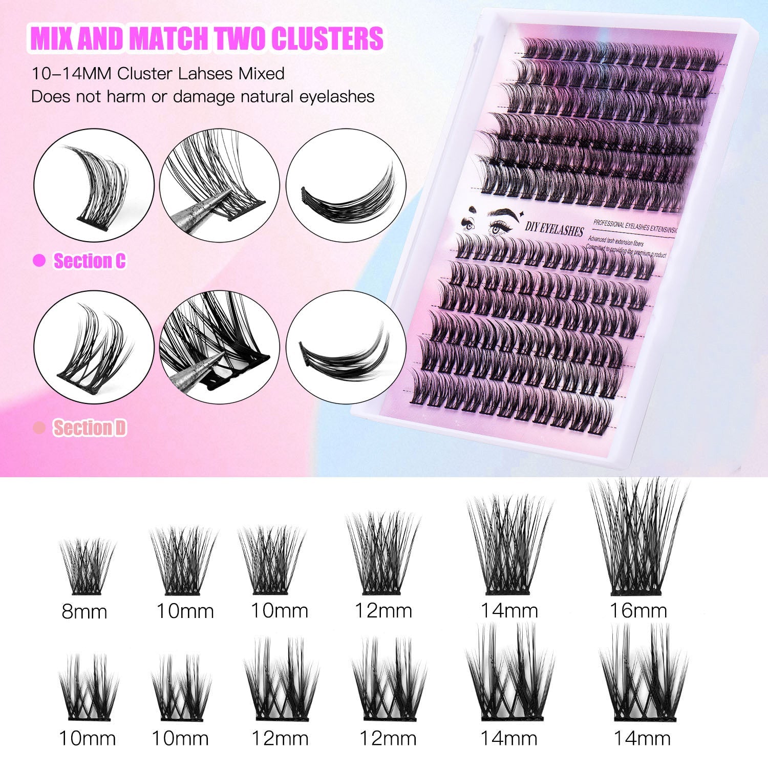 Cluster Lashes – 12 Rows of 150 Segmented Lash Clusters Louisiana Mart