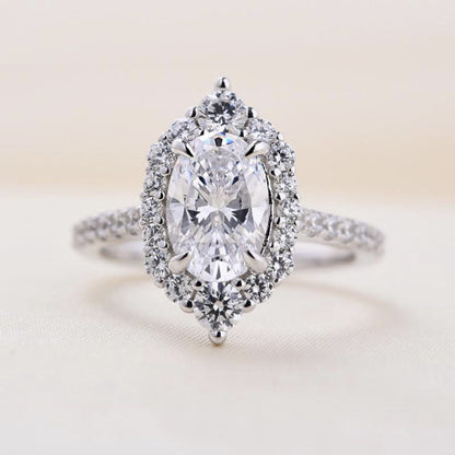 New European And American Fashion Jewelry Oval Zircon Women's Ring Set Ring