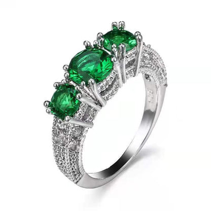 Wish Cross-border AliExpress European And American Three Stone Ring