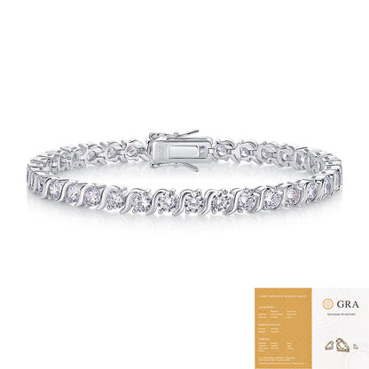 Light Luxury High-grade Fashion 925 Silver Horoscope Buckle Full Inlaid Bracelet