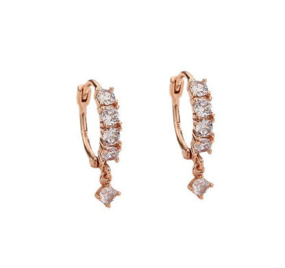 Gang Drill Ear Clip Female Diamond Inlaid Short Temperament