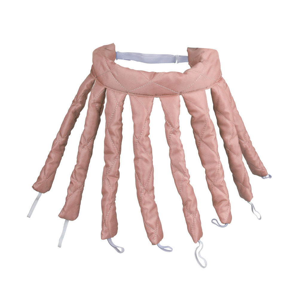 Lazy Hair Curler with eight claw removable design for heatless overnight styling in soft material.