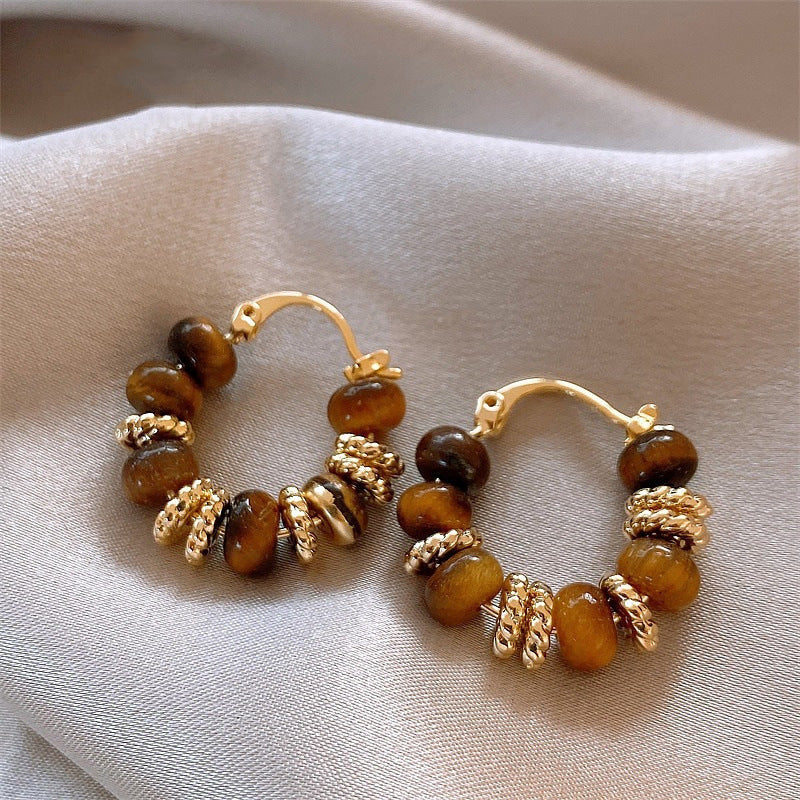 Retro Maillard Tigereye Women's Trendy Earrings